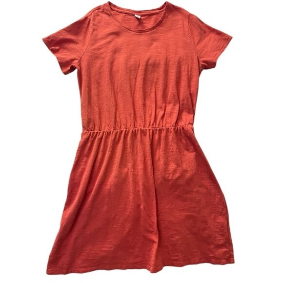 Old Navy Slub Cotton T-Shirt Dress Fit & Flare Rust L - Picture 1 of 7